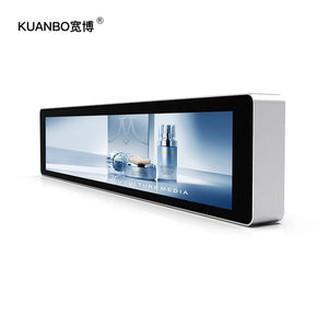Manufacturer custom android strip stretched ultra wide bar type lcd display shelf advertising screen